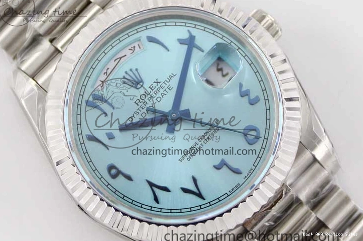 Good Copy Rolex Watches Steel Ice 40mm Best TWF 1:1 2357 SS Arabic A Comfortable Bracelet Edition 904L on Day SS Blue Date Dial 0118